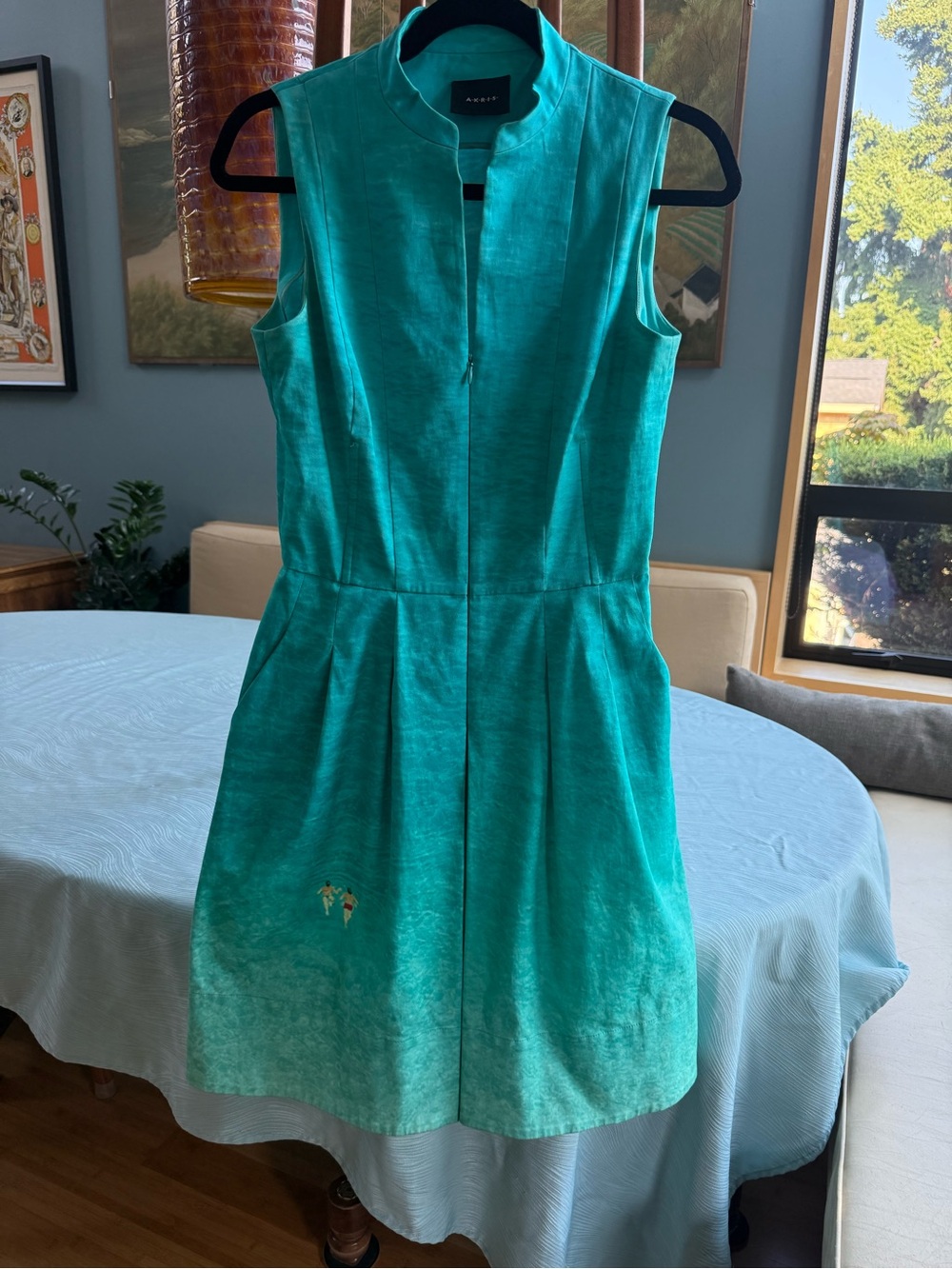 AKRIS Fit & Flare Dress | Beachy Wave Print | Cotton Stretch
